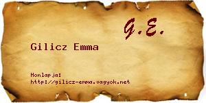 Gilicz Emma névjegykártya